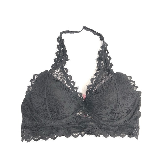 VS PINK Lace Bralette Lightly Lined Halter Neck